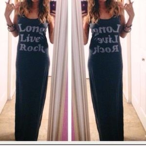 Junk Food 'Long Live Rock' Maxi Dress Black S